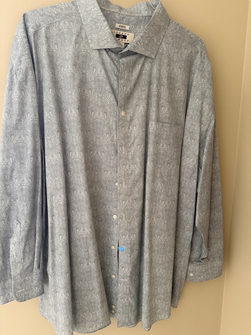 Joseph Abboud Light Gray Paisley Dress Shirt - Picture 2 of 5